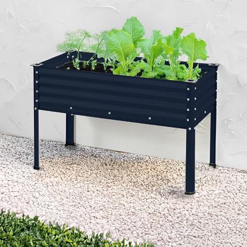 Best Choice Products 48x24x30in Galvanized Raised Garden Bed, Metal Elevated Planter Box, Dark Green S888804
