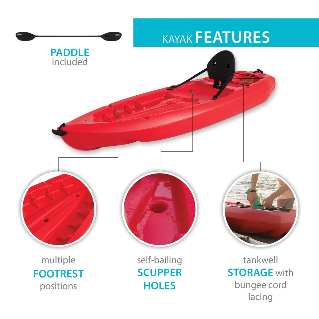 Lifetime Daylite 8 ft Sit-on-Top Kayak, Red H51700