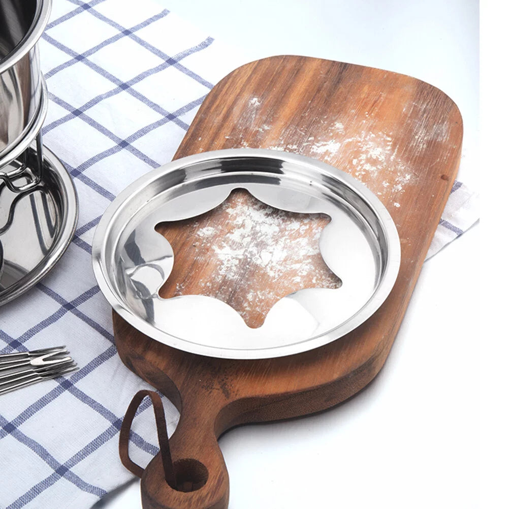 Stainless Steel Chocolate Melting Pot Cheese Fondue Set 10-Piece M74496