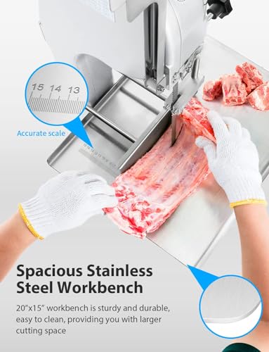 1500W Electric Bone Saw Machine 2.6HP Frozen Meat Cutter 110V Commercial Bandsaw Y3937