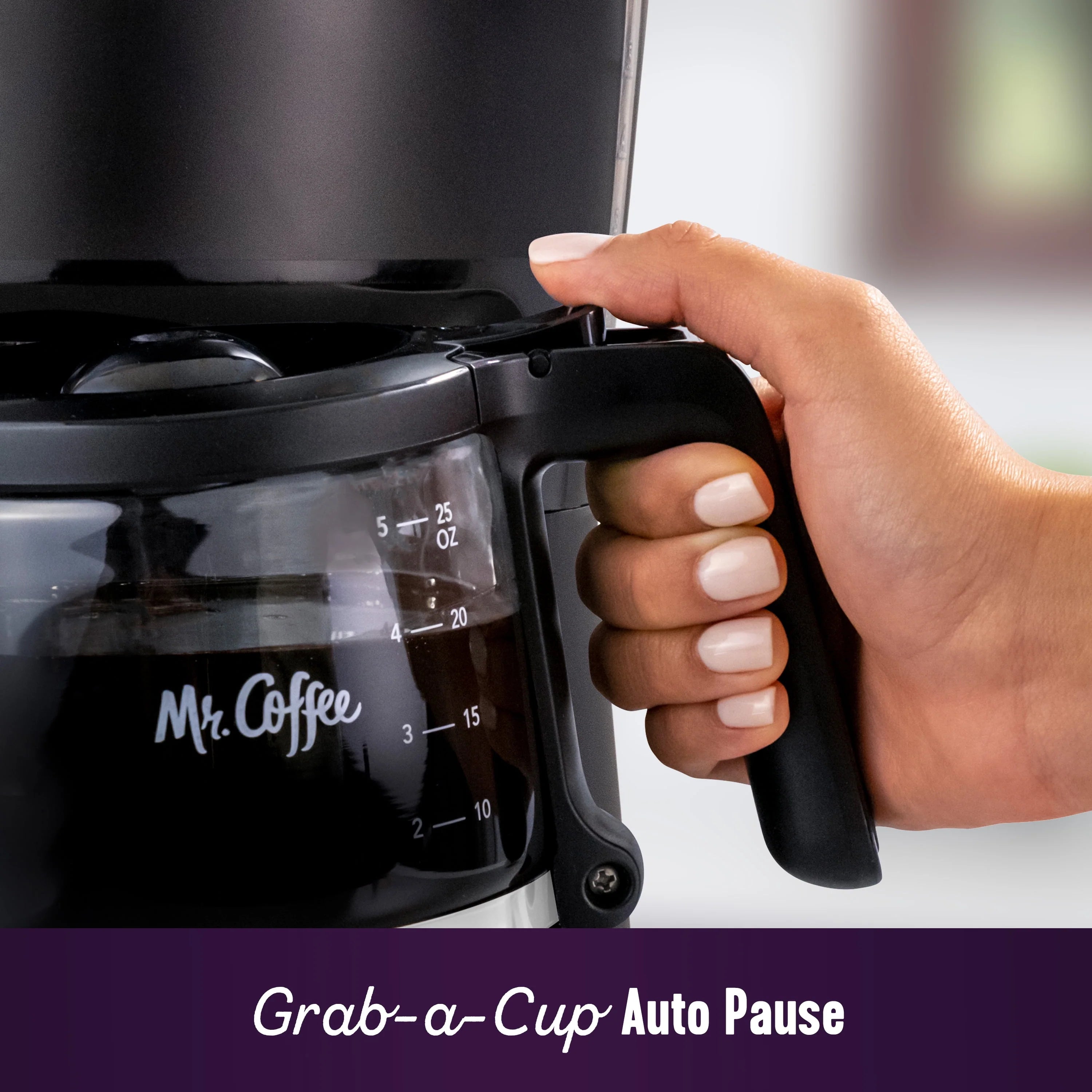 Mr. Coffee 5-Cup Programmable Coffee Maker, Black V884