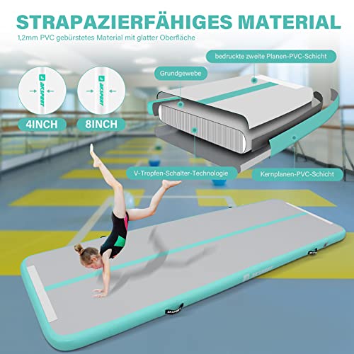 AKSPORT Gymnastics Air Mat Tumble Track with Air Pump A7907