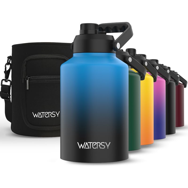 128oz Insulated Stainless Steel Water Bottle with Handle, Black W803