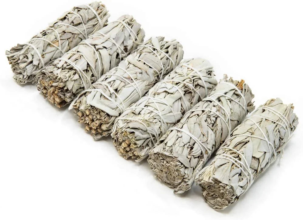 White Sage Smudge Sticks 6 Pack for Cleansing Meditation L1542