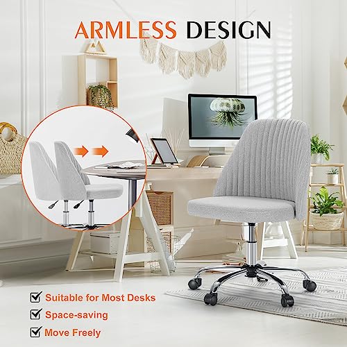 Sweetcrispy Armless Office Chair with Wheels, Adjustable Swivel Task Chair S259576