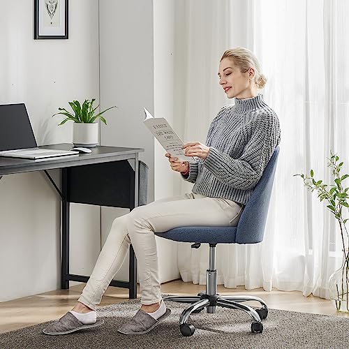 Sweetcrispy Armless Office Chair with Wheels, Adjustable Swivel Task Chair S259576