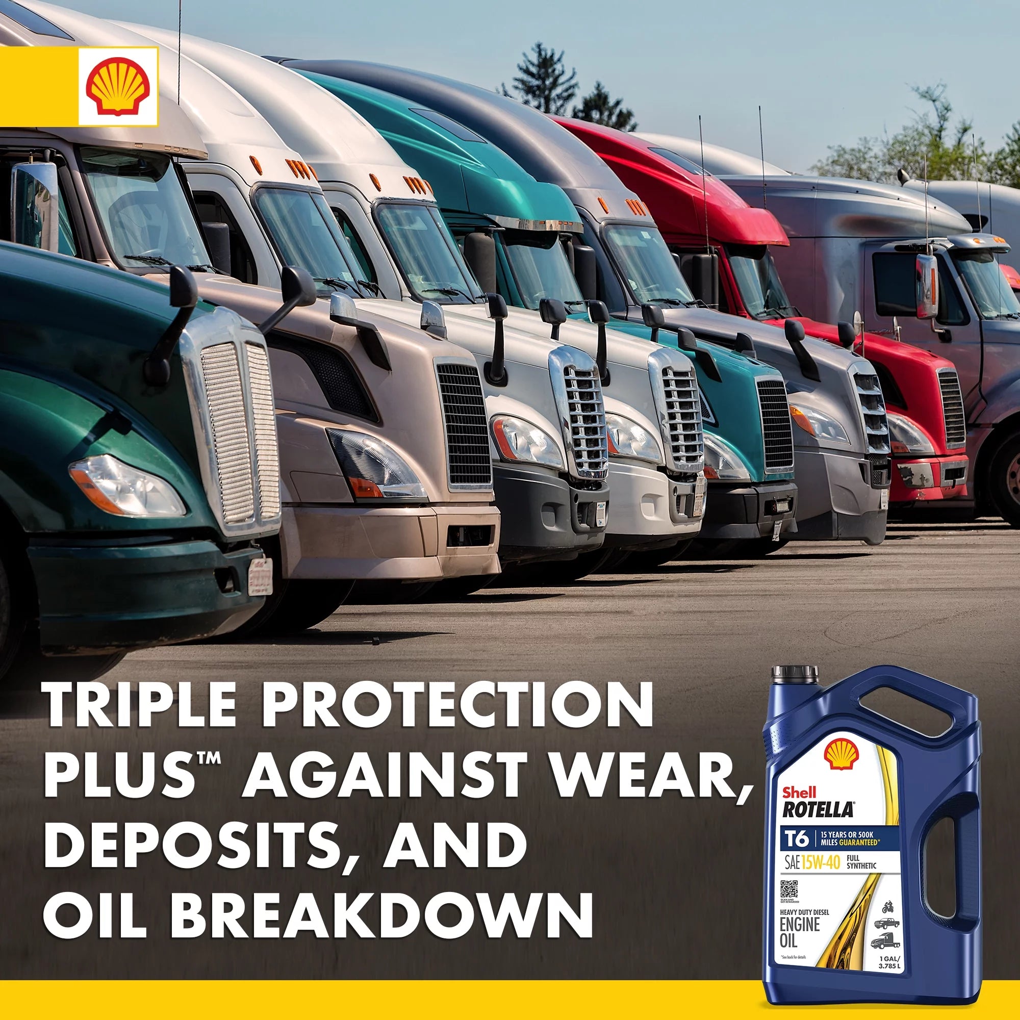 Shell Rotella T6 Full Synthetic 15W-40 Diesel Engine Oil 1 Gallon O565