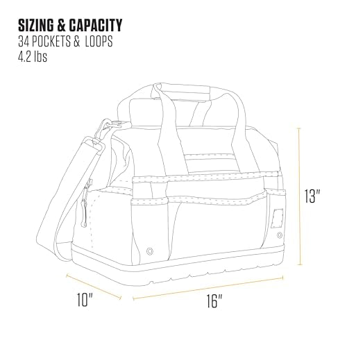 Carhartt Onsite Tool Bag, 18-Inch, Water-Resistant, Molded Base P40578