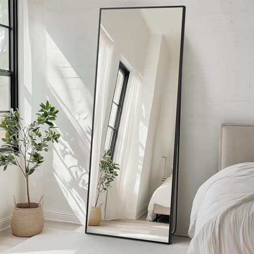 Sweetcrispy 64"x21" Arched Full Length Mirror, Standing or Leaning, Gold U4556