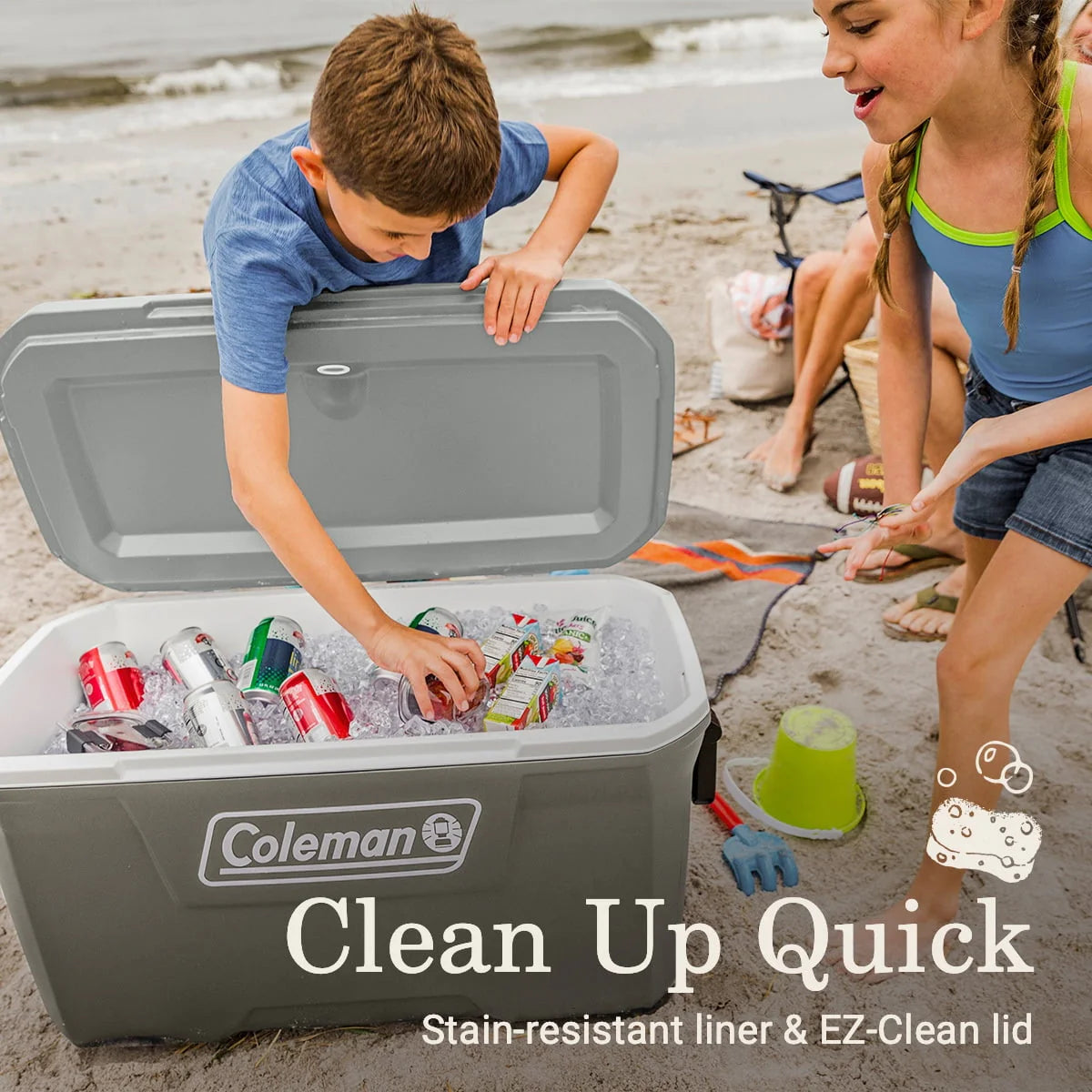 Coleman 316 Series 70QT Hard Chest Cooler, Silver Ash F678722