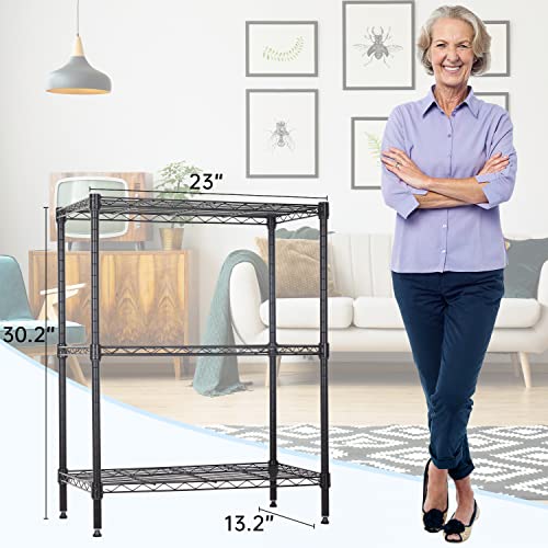 4 Tier NSF Wire Shelving Unit Heavy Duty Steel Storage Rack, Black X19089