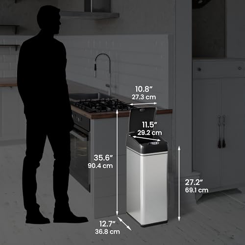 iTouchless 13 Gallon Sensor Trash Can 2.0 Stainless Steel W51921