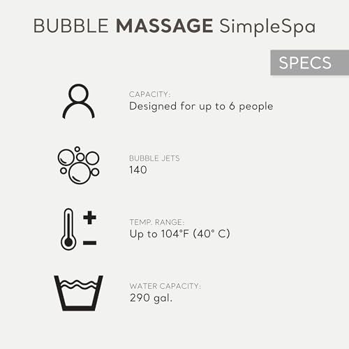 INTEX SimpleSpa Inflatable Hot Tub, 6 Person Jet Massage Spa with Pump and Cover S2086