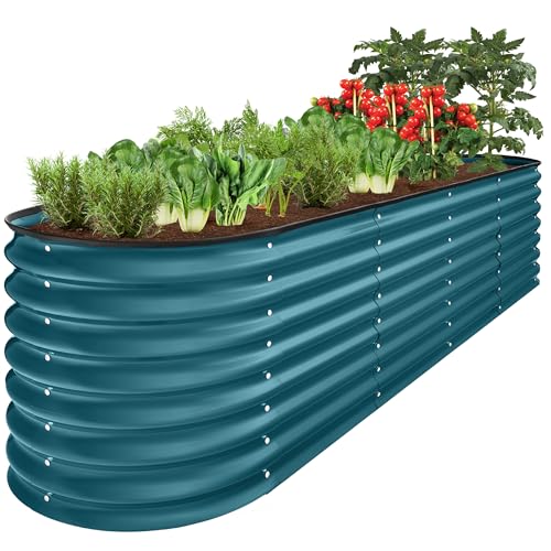 Best Choice Products 8x2x2ft Metal Raised Garden Bed Oval Planter Box for Vegetables, Herbs B5622