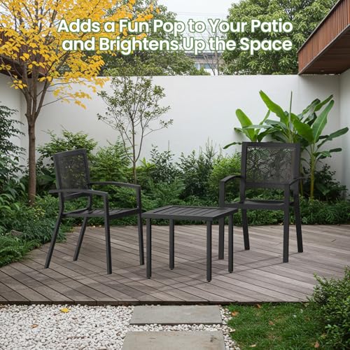 Peacock Blue Outdoor Bistro Set for 2 with Coffee Table R445