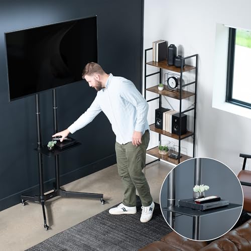 VIVO Mobile TV Cart for 32-83 inch Screens, Rolling Stand with Locking Wheels, Black F79048