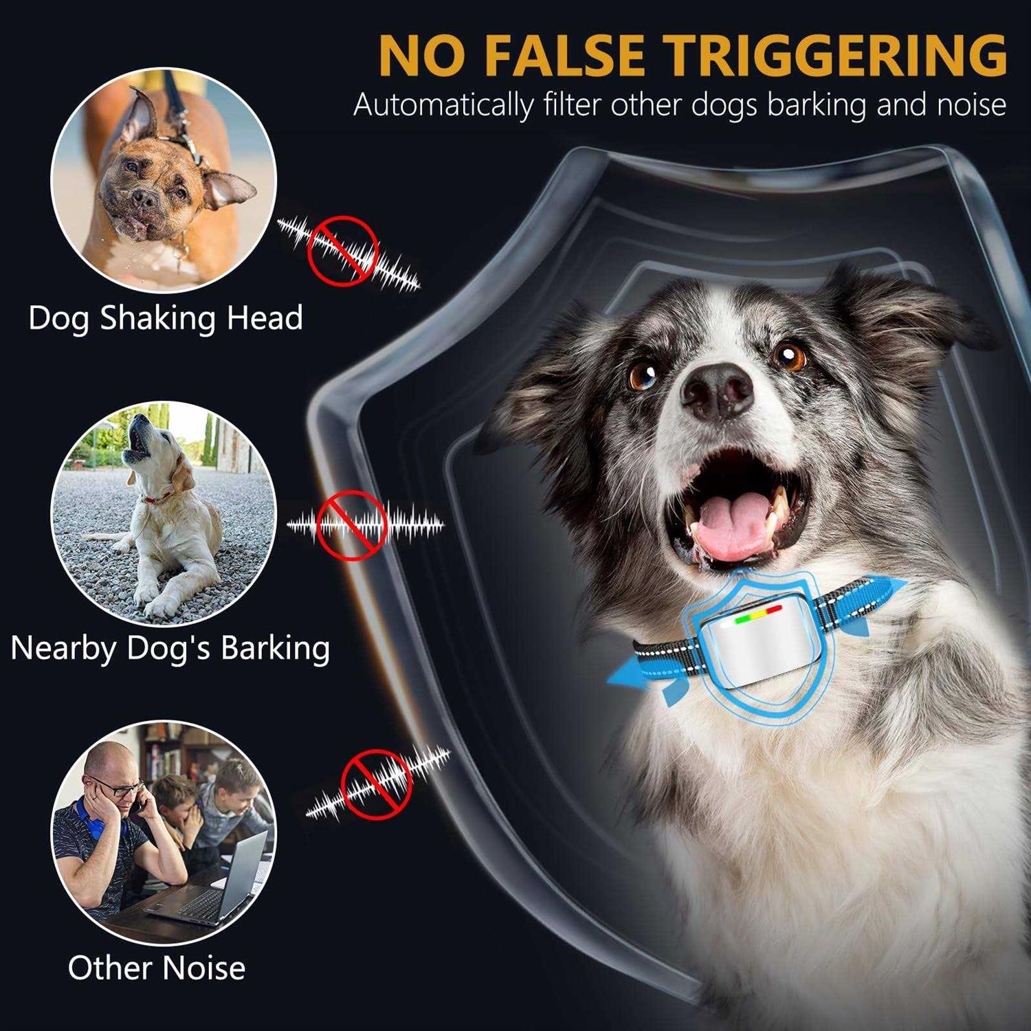 Rechargeable Dog Bark Collar 2 Pack for Large Medium Small Dogs J7918