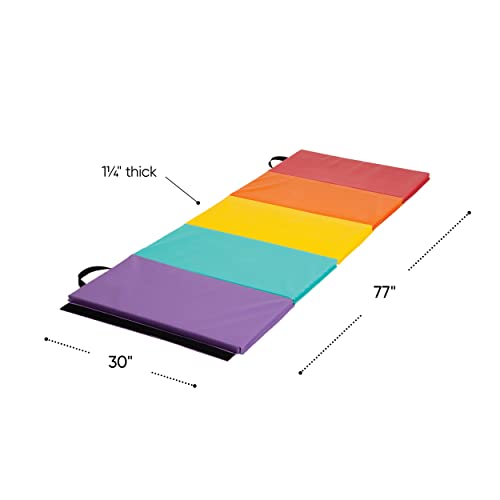 HearthSong Tumbling Mat for Kids, 5-Panel Foldable Exercise Mat, 1.25" Thick X638