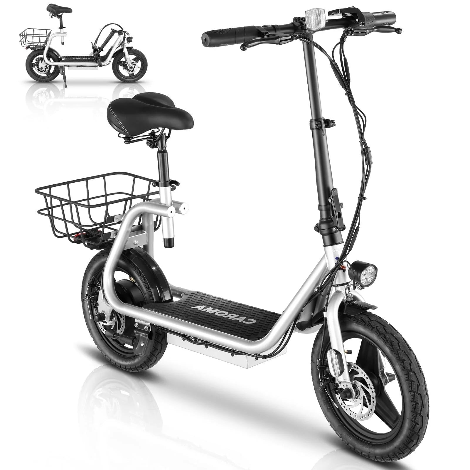 Caroma 500W Electric Scooter with Seat for Adult, 14 inch, 20 MPH F719250