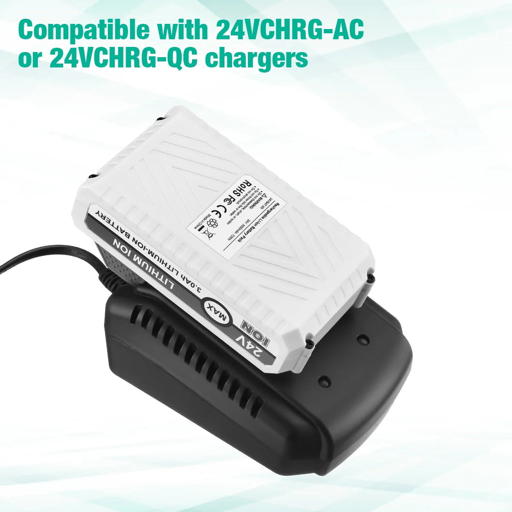 24V 3.0Ah Lithium-ion Battery and Charger for Snow Joe + Sun Joe G887