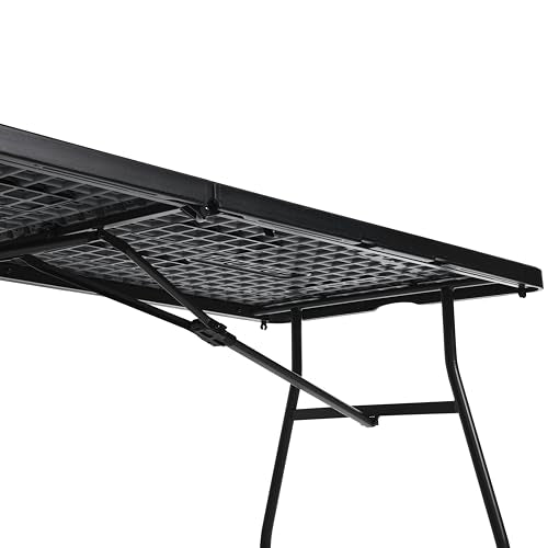 Amazon Basics Heavy Duty Folding Table 6 ft with Carrying Handle, White V552
