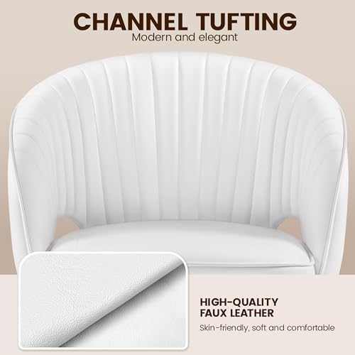 Yaheetech Velvet Vanity Chair with Wheels for Bedroom Cream U9976