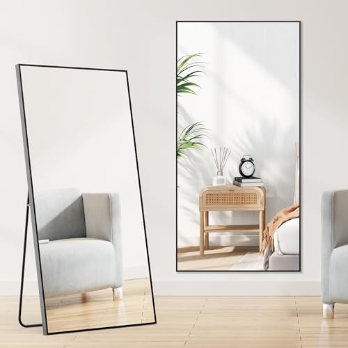 Sweetcrispy 64"x21" Arched Full Length Mirror, Standing or Leaning, Gold U4556