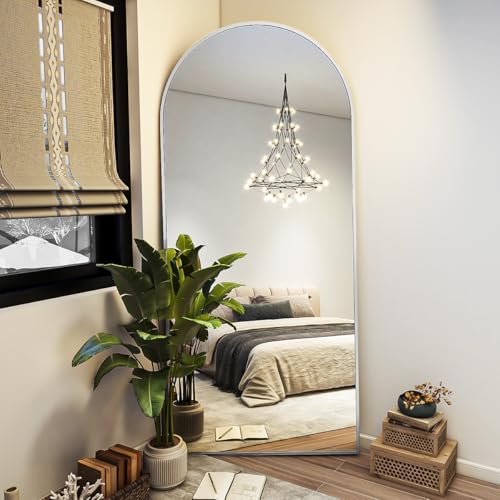 BEAUTYPEAK 65"x24" Arched Full Length Floor Mirror, Black D361