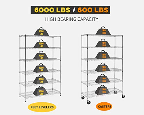 4 Tier NSF Wire Shelving Unit Heavy Duty Steel Storage Rack, Black X19089