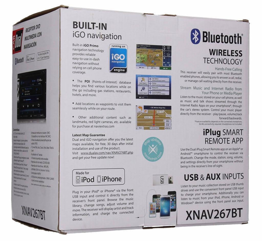 Dual Electronics XNAV267BT 6.2 inch LED Backlit LCD Multimedia Touch