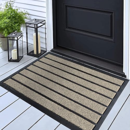 ubdyo Extra Durable Door Mat Non-Slip Outdoor Entrance 30" x 17" Bright Brown W5648