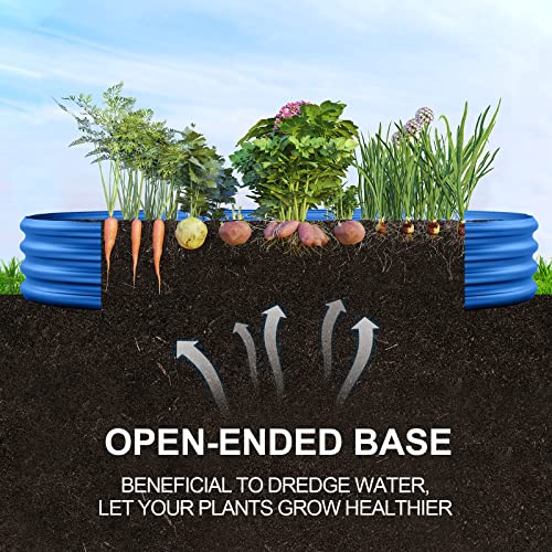 Land Guard Galvanized Raised Garden Bed Kit, Oval Large Metal Planter Box U192