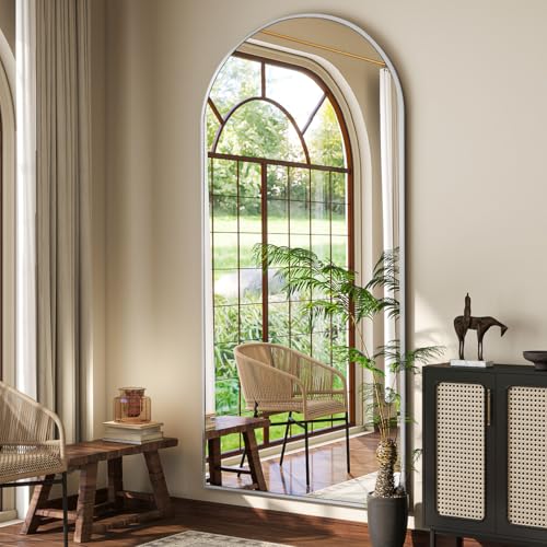 BEAUTYPEAK 65"x24" Arched Full Length Floor Mirror, Black D361
