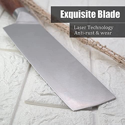 BLADESMITH Meat Cleaver Bone Chopper Knife, 6.3'' Stainless Steel Blade with Pear Wood Handle Q434