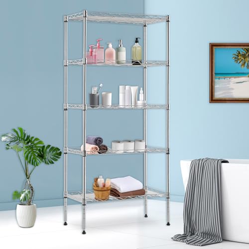 4 Tier NSF Wire Shelving Unit Heavy Duty Steel Storage Rack, Black X19089