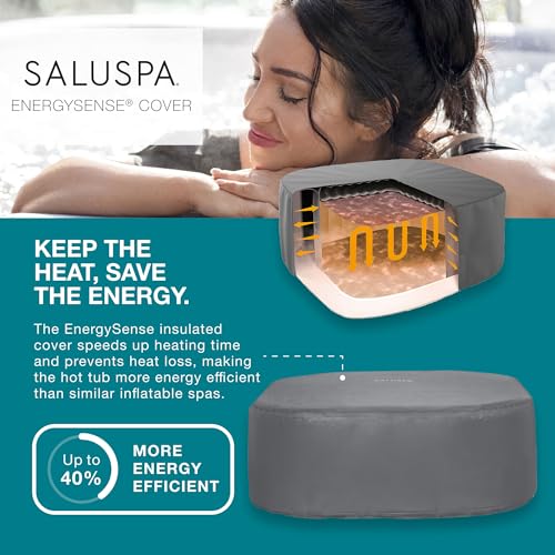 Bestway SaluSpa Hawaii AirJet 4-6 Person Inflatable Hot Tub Square Portable Outdoor Spa with EnergySense Cover N194