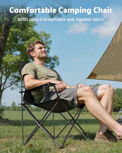 YSSOA Removable Footrest Reclining Camping Chair, Black J500901