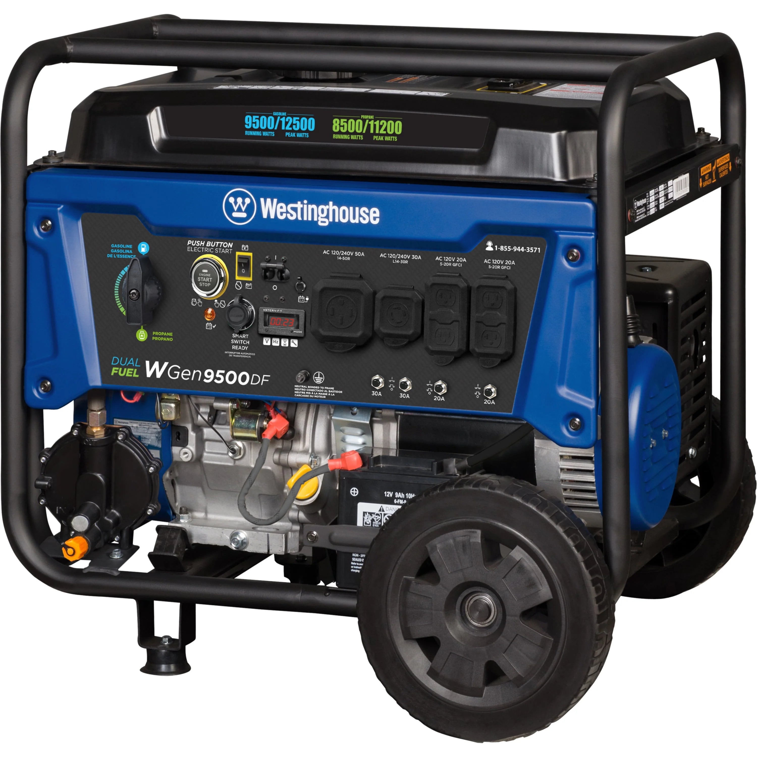 Westinghouse 12,500 Peak Watt Dual Fuel Portable Generator with Electric Start V340915