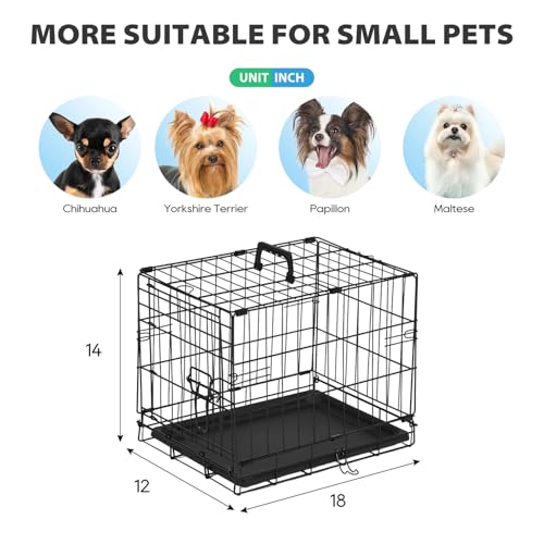 BestPet 42 Inch Folding Metal Wire Dog Crate with Double-Door and Removable Tray O49217