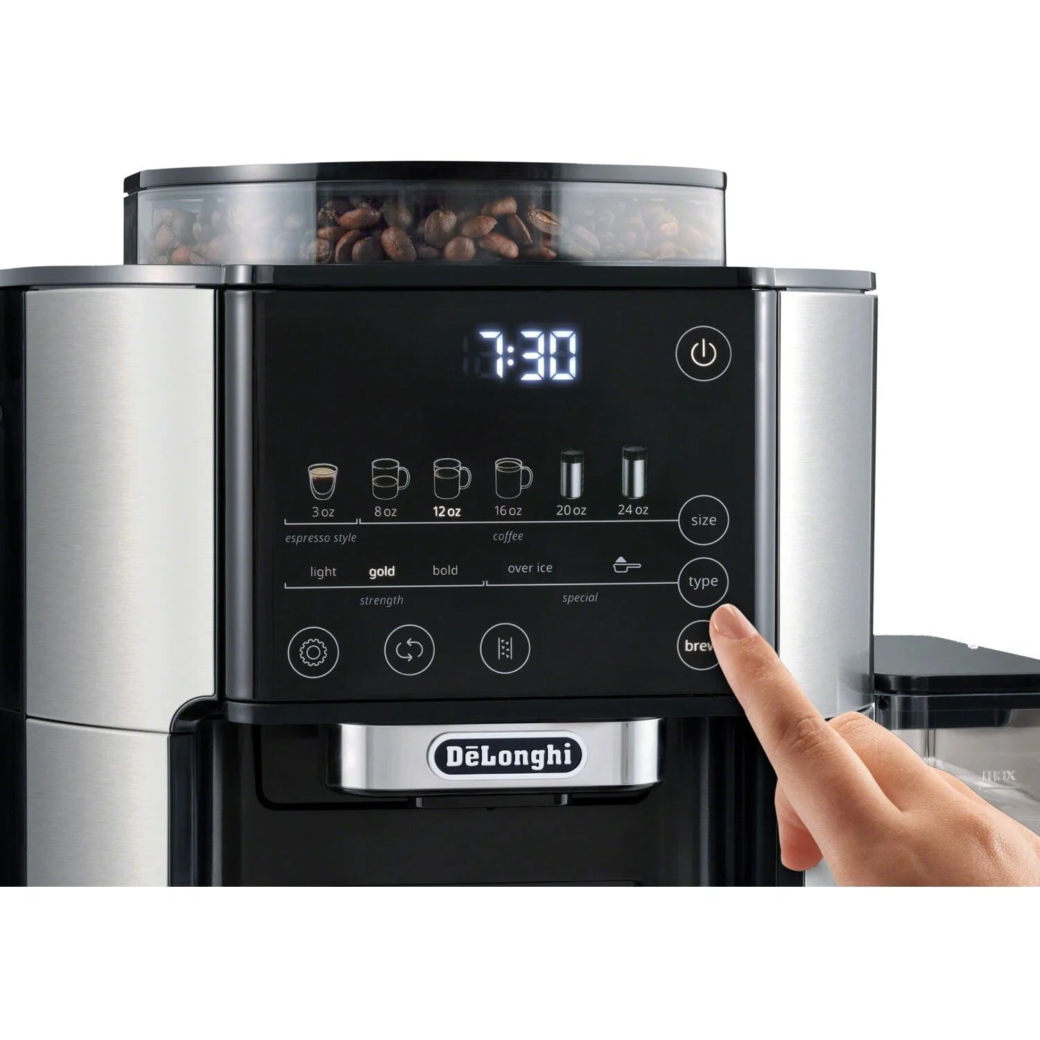 DeLonghi TrueBrew Automatic Coffee Maker with Built-In Grinder, Stainless Steel Z922