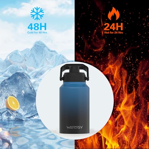 128oz Insulated Stainless Steel Water Bottle with Handle, Black W803