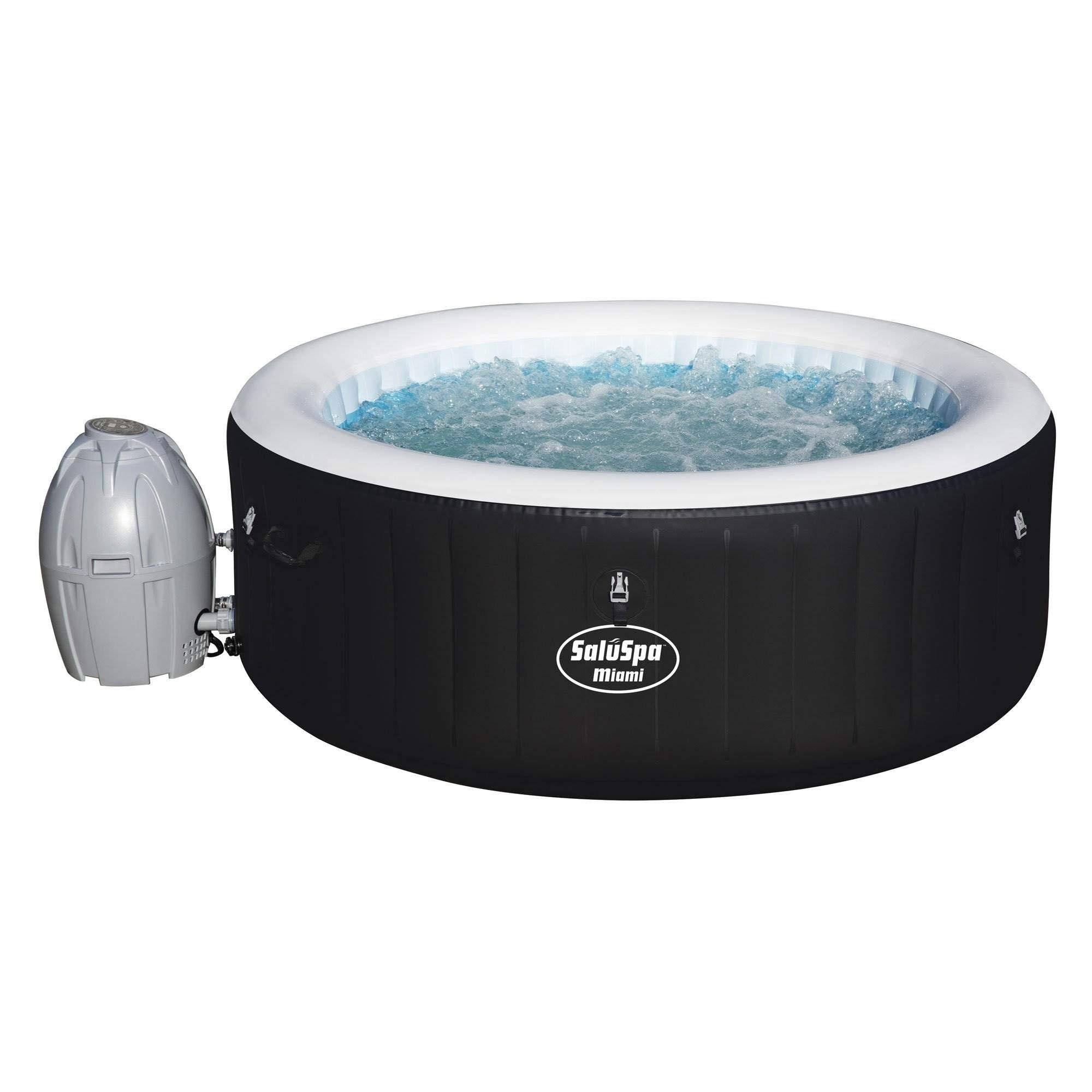 Saluspa Miami Portable Hot Tub, Black - Megean