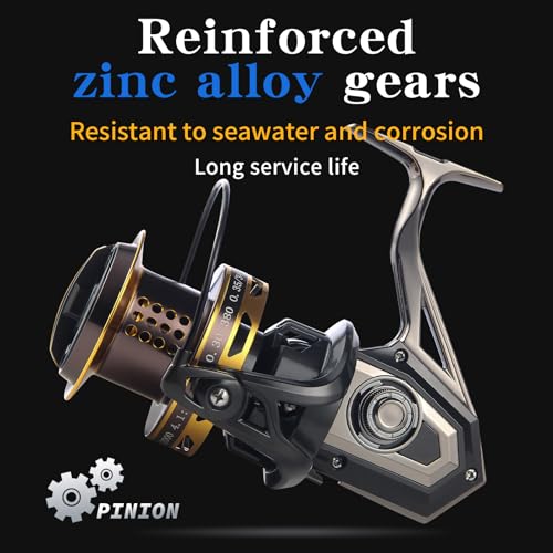HAUT TON Big Game Surf Spinning Fishing Reel, 20KG Drag, Saltwater Q695155