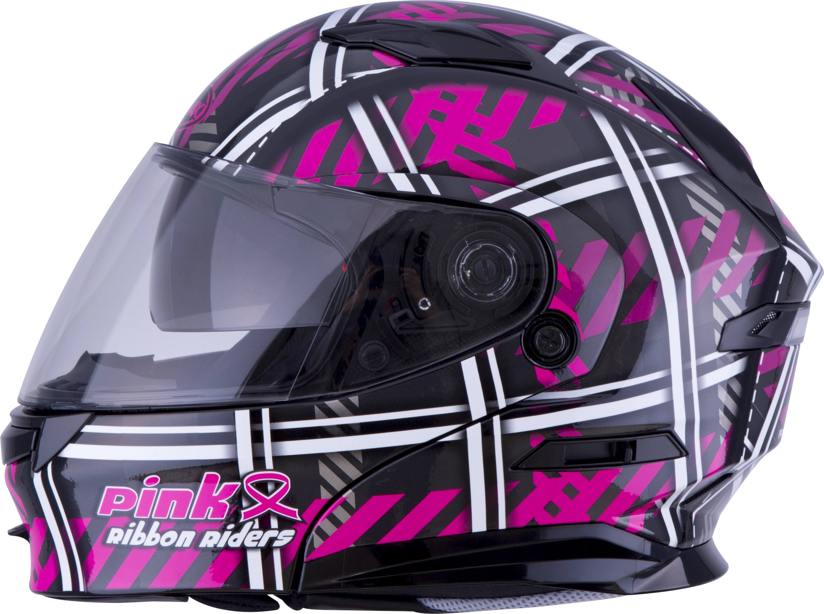 GMAX MD-01 Pink Ribbon Riders Helmet Black/Pink LG A762