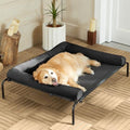 Cooling Elevated Dog Bed for Large Dogs, Waterproof Raised Cot with Headrest, Grey W43220
