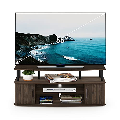 Furinno JAYA Large Entertainment Stand for TV Up to 55 Inch, French Oak Grey/Black V100781