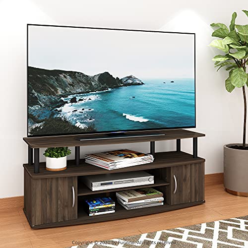 Furinno JAYA Large Entertainment Stand for TV Up to 55 Inch, French Oak Grey/Black V100781