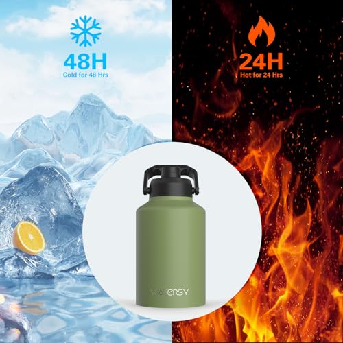 128oz Insulated Stainless Steel Water Bottle with Handle, Black W803