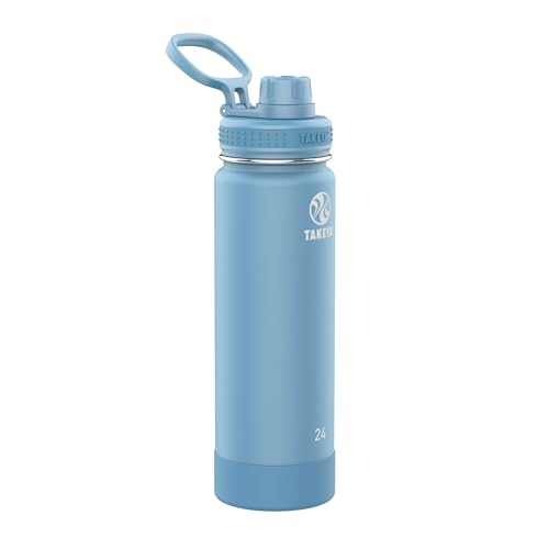 Takeya Actives Water Bottle with Spout Lid, 18 oz, Midnight Blue W579