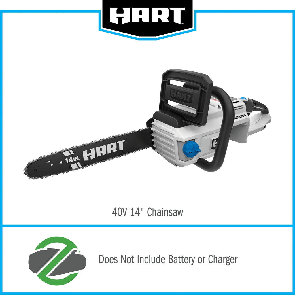 HART 40-Volt 14-inch Brushless Chainsaw Kit with 4.0Ah Battery S7085